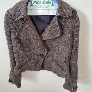 Brown and Black Cropped Jacket